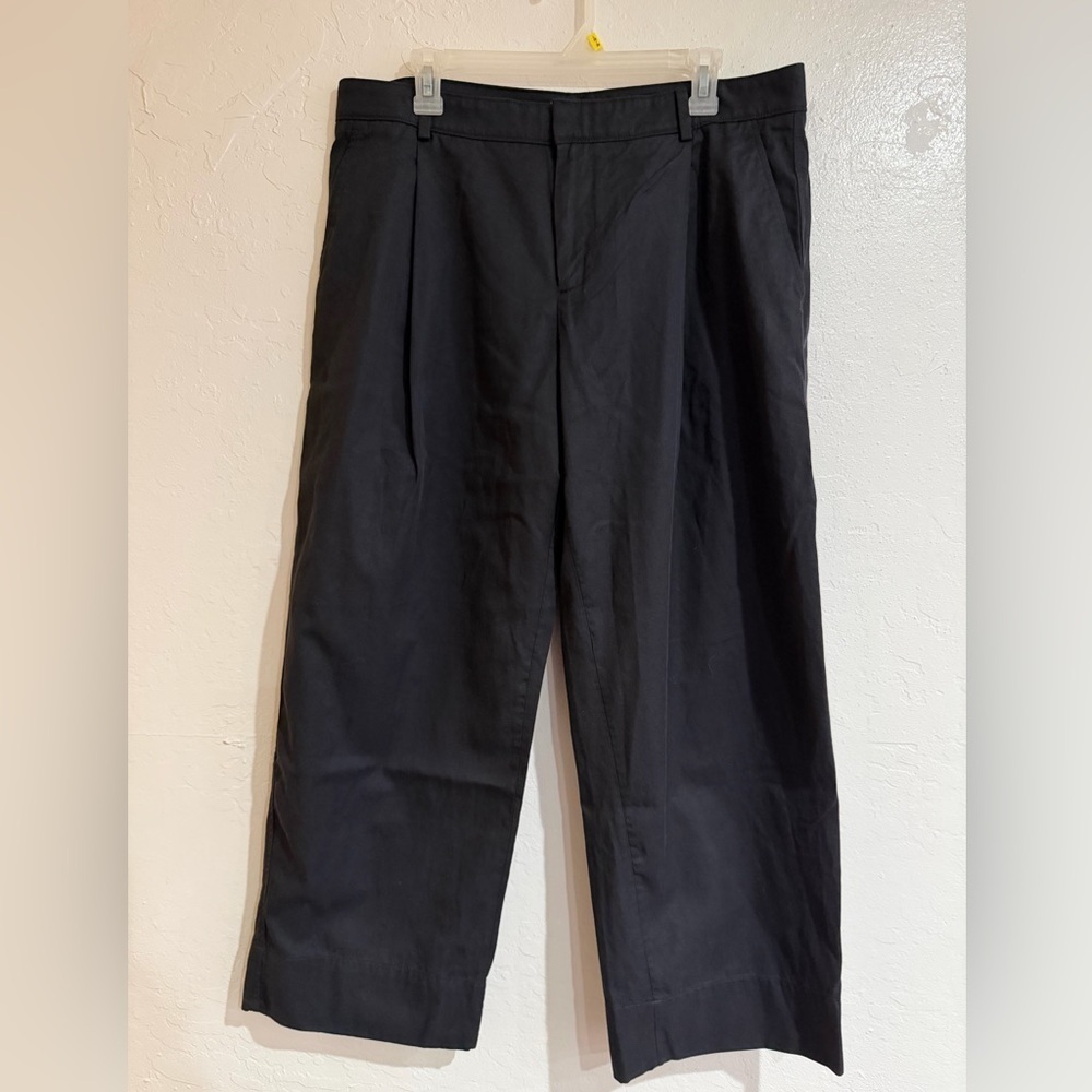 Everlane Black Tencel & Cotton Blend Wide Leg Pants size 12 Petite